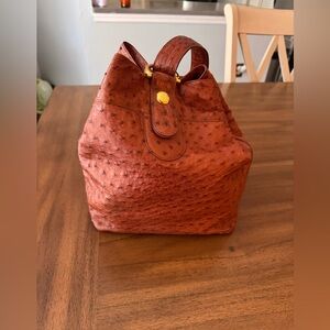 Stefan Mann  Brown Ostrich Leather Women's Bag